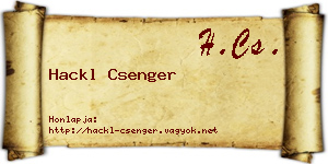 Hackl Csenger névjegykártya
